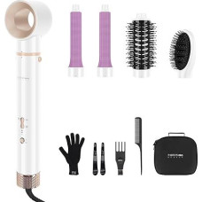 5-in-1 Airstyler & Lockenstab, PARWIN PRO BEAUTY Ionen Föhn Stylingbürsten, 5 Aufsätze Rundbürstenföhn Set, Ionen Pflege, Frizz-Reduzierung, Zum Stylen, Volumisieren, Locken und Glätten