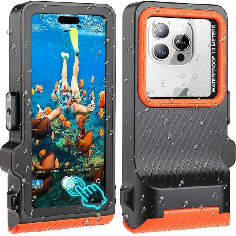 Vandeniui atsparus mobiliojo telefono dėklas 7,0 colių povandeninis vandeniui atsparus mobiliojo telefono dėklas Vandeniui atsparus plaukimas maudantis iPhone 16e 14 15 16 Pro 15 16 Plus 15 16 Pro Max Samsung S25 S24 S23 Ultra