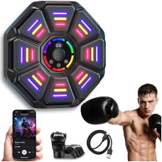 Prorobust Music Boxing Machine with Gloves, LED Music Boxing Machine, Supports Bluetooth, Adults and Children Exercise/Stress Release