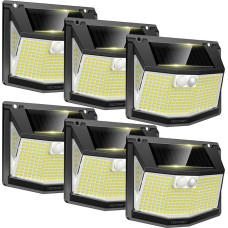 TECKNET Solarlampen für Außen mit Bewegungsmelder [6 Stück] 248 LED Solarleuchten Lampe 3 Modi 300° IP66 Wasserdichte Solar Lampe Outdoor Wandleuchte für Garten Wand Post Pathway Garažas
