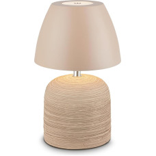 BRILONER - LED Table Lamp Wireless IP44 with Touch, Dimmable, Ceramic Base, Bedside Lamp, Reading Lamp, LED Lamp, Decorative Lamp, Table Lamp, Battery Lamp, Outdoor Lamp, 13.5 x 22 cm, Beige