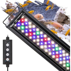 hygger Aquarium Lighting, Aquarium LED Lighting, 24/7 Mode for Sunrise Daylight Moonlight, Adjustable Timer Adjustable Brightness, with Extendable Bracket, 7 Colours