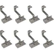 8 x A2 Roof Hooks 3-Way Adjustable A2 Stainless Steel V2A PV Photovoltaic Solar Mounting Solar Panel Roof Mount Solar Panel Mounting Set Roof Mount Roof Hook 140 mm