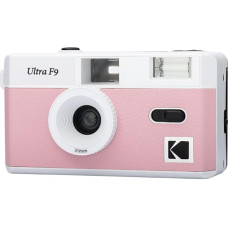 KODAK Ultra F9 - sidabrinis fotoaparatas Daugkartinio naudojimo 35 mm fiksuotas objektyvas 31 mm F/9 Integruota blykstė Lengvas įkrovimas Rankinis vyniojimas Idealiai tinka naudoti patalpose - rožinis