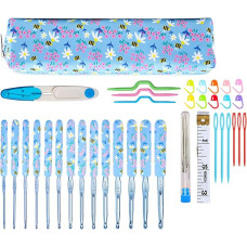 XuQiZZpp Häkelnadel mit ergonomischem Griff zum Stricken von Pullovern, Schals, Socken, Mützen, Taschen, 2,0 mm - 6,0 mm oder 2,0 mm - 8,0 mm Häkelnadeln