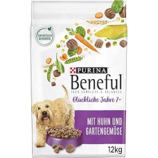 Beneful Glückliche Jahre 7+ Senior sausas maistas šunims su vištiena ir sodo daržovėmis, 1 pakuotė (1 x 12 kg)