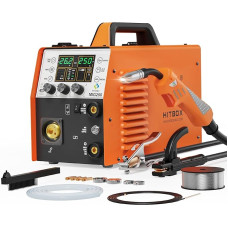 HITBOX 6 in 1 Welding Machine without Gas, 250A 240V LCD Digital MIG Welding Machine Cored Wire/MAG/MIG Protective Gas Welding Machine/MMA/Lift TIG, Aluminium Welding Machine, 2 Year Warranty