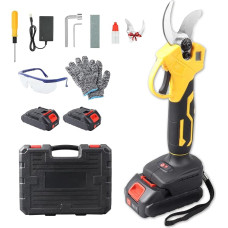 Profesionalios elektrinės žirklės, 35 mm akumuliatorinės elektrinės žirklės su 2 x 21 V akumuliatoriais, profesionalios akumuliatorinės žirklės su LCD ekranu, elektrinės žirklės