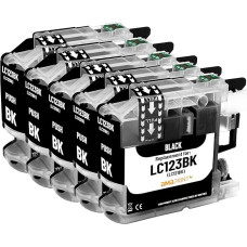 Amaprint 5 XL Ink Cartridges Compatible with Brother LC123 LC123bk Black Suitable for DCP-J132w DCP-J150 DCP-J152w DCP-J152wr DCP-J172w DCP-J4110dw DCP-J552dw DCP-J752dw MFC-J245 MFC-J 470 and More