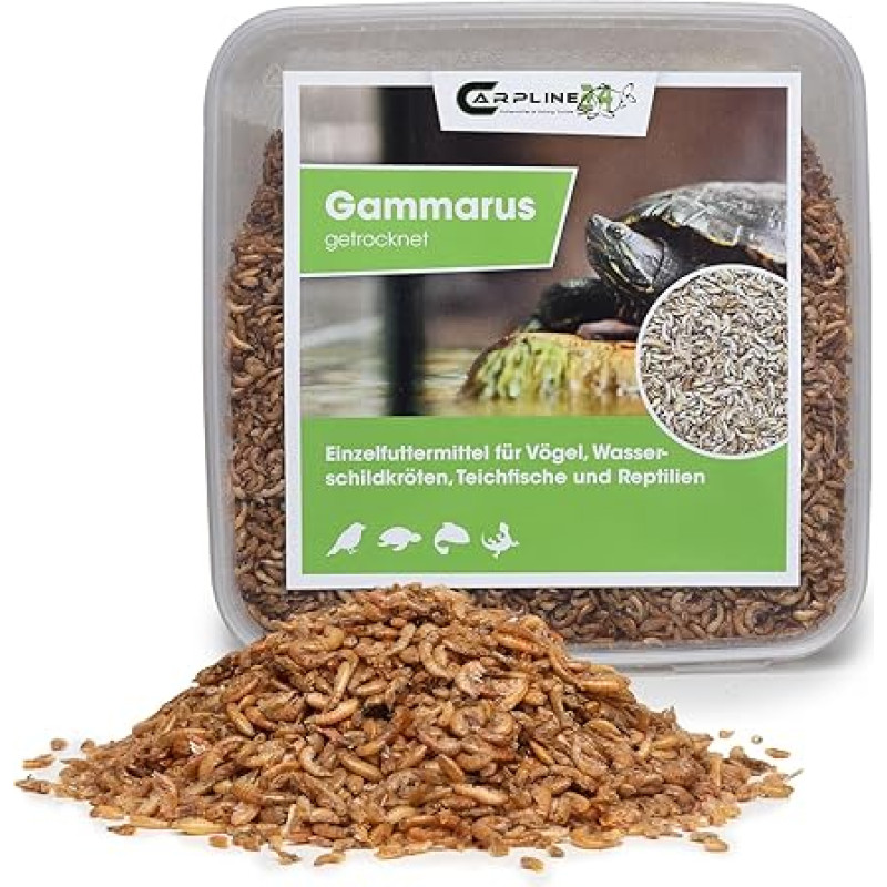 Carpline24 Crabs Gammarus 2000 ml - džiovinti vabzdžiai kaip maistas vėžliams, aksolotliams, paukščiams ir graužikams, žuvų maistas akvariumui ir tvenkiniui