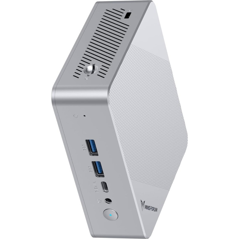 Mini kompiuteris MINIS FORUM UN150P, N150 4C/4T procesorius iki 3,6 GHz, 16 GB vieno kanalo DDR4 /256 GB PCIe SSD, UHD vaizdo plokštė, HDMI × 2/USB-C/RJ45 2,5 Gb/s LAN, SD lizdas/SATA kietasis diskas