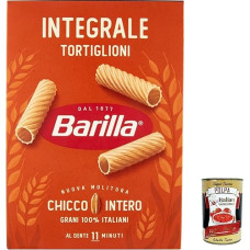 5 x Pasta Integrale Barilla Tortiglioni Integrali Viso grūdo itališki makaronai 500 g pakuotėje + itališka gurmaniška Polpa 400 g