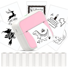 HUIJUTCHEN Mini Printer, Portable Photo Printer, Bluetooth Thermal Printer, Includes Pocket Printer, Sticker, Printer for iOS and Android, with 10 Rolls of Thermal Paper for Photos, Notes, Memos, DIY