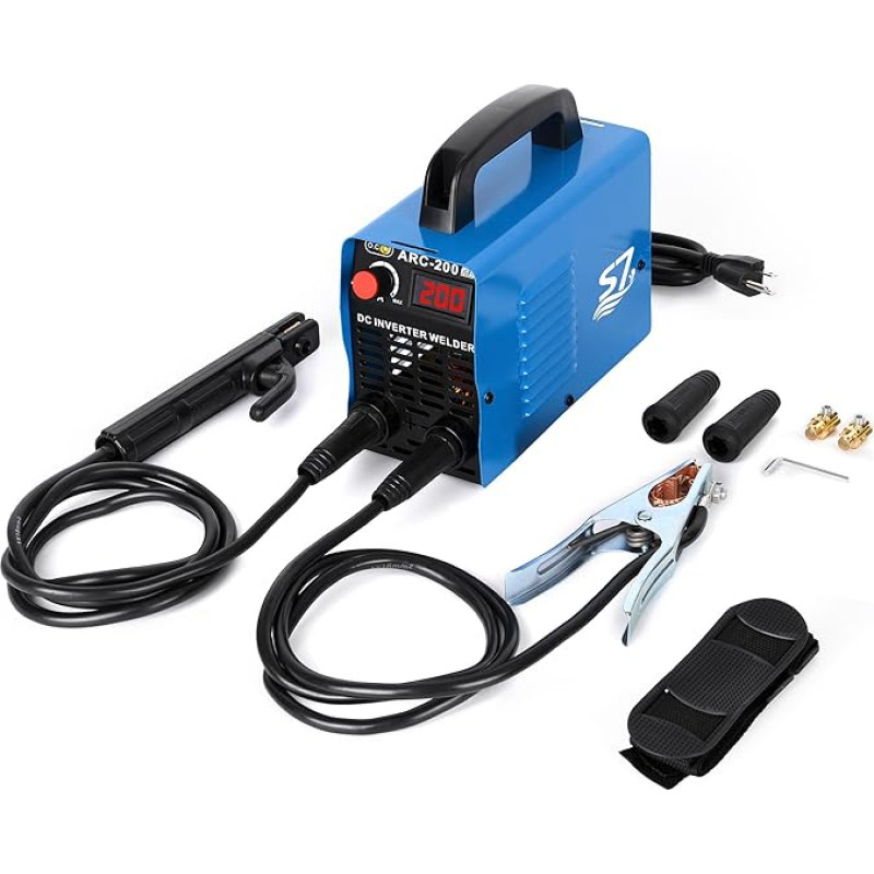 ARC 200 suvirinimo aparatas IGBT inverteris suvirintojas, AC DC 110V 200 AMP suvirinimo aparatas Mini suvirinimo aparatas, tinkantis 2,5-3,2 mm suvirinimo strypų įrangai su priedais Įrankiai