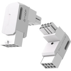 EZDIY-FAB Shield Series 8-Pin PCIe GPU Power Adapter, 90 Degree Angle Plug, Aluminium Design for Graphics Card Standard Type, White, Pack of 2