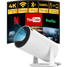 Fine Life Pro Mini Smart Projector 4K Home Cinema, Portable Mobile Phone Projector 1080P Support Bluetooth Android and iOS 11.0, Portable WiFi Projector Small with Auto Keystone 180° Rotation