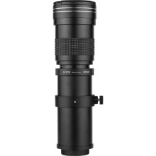 Super teleobjektyvas 420-800 mm F/8,3-16 NEX E-Mount fotoaparato T2 laikiklis, skirtas DSLR fotoaparatams (juodas)