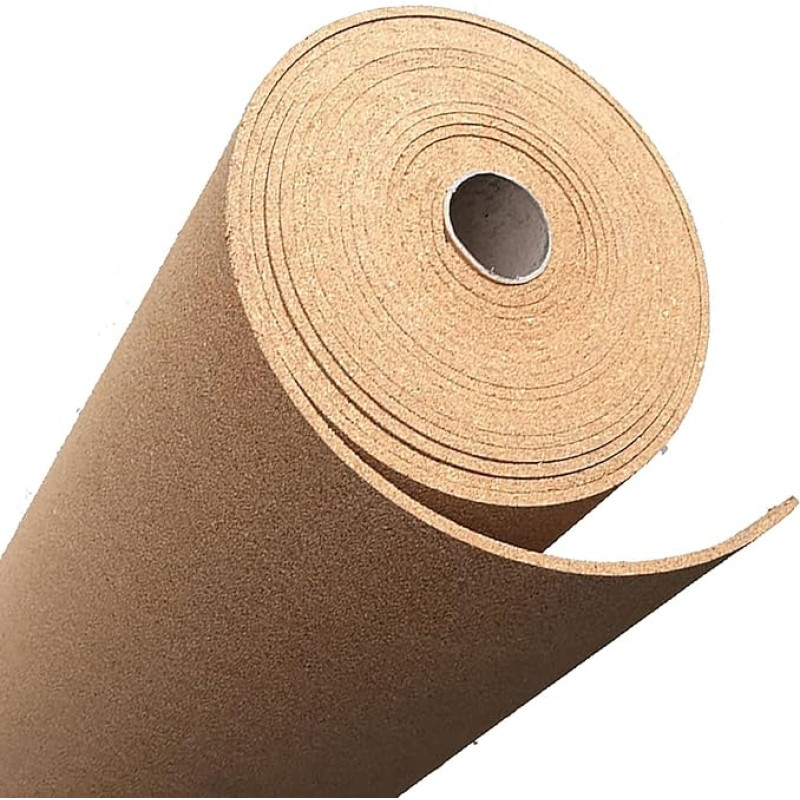 Didelio tankio kamštienos ritinys 6 mm storio (1,1 m x 3 m), skirtas sienų lentoms, stalčių įdėklams ir garso izoliacijai, puikiai tinka biurui, namams, mokyklai, 