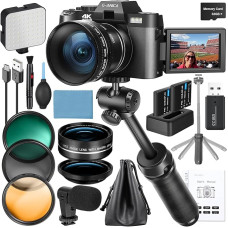 4K skaitmeniniai fotoaparatai fotografijai, 48 MP vaizdo kamera 