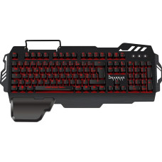 Konix Drakkar Bifrost AZERTY Retro Illuminated Red Anti-Ghosting Semi-Mechanical Gaming Keyboard for PC, Mac - Wrist Rest - Wired LED Gamer Keyboard