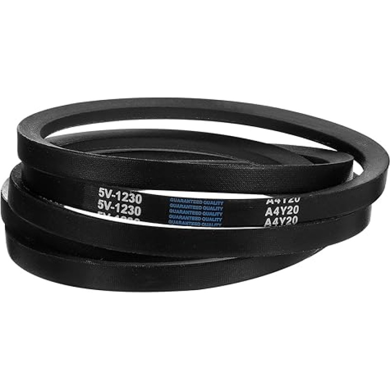 sourcing map 5V1230 Keilriemen, klassisch umwickelt, Gummi, 312,4 cm Außenumfang x 1,6 cm Breite x 1,3 cm Höhe, für Industriemaschinenausrüstung, Schwarz