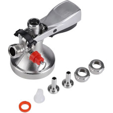 Hominas Keg Cap Tap Head, G5/8 Thread Keg Tap Type G Stainless Steel Beer Tap Brewing Barrel Taps for Home Brewing System Bars Restaurants Family Celebrations