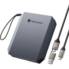 Yottamaster 1TB External SSD, Up to 460MB/s Portable SSD Supports 4K ProRes HDR 2-in-1 USB-C/A Cable & Carry Strap Compatible with iPhone 16 Pro Max/Smartphone/Tablet/Laptop