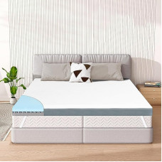 Zoelik Topper 180 x 200 cm, 8 cm Height Gel Foam Mattress Topper, Breathable Memory Foam Mattress Topper for Bed, Box Spring Bed, Sofa Bed