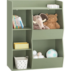 SoBuy Montessori KMB55-K-GR Vaikiška knygų spinta su 5 atvirais skyriais Vaikiška lentyna žaislams laikyti Žalia 80 x 104 x 34 cm