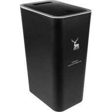 SEWACC Bathroom Bin with Lid, 10 L, Plastic Rubbish Bin with Pressure Lid, Waste Paper Bin for Kitchen, Bathroom, Bedroom, Office, Laundry, Black