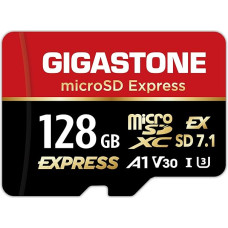 GIGASTONE 128GB microSD Express, microSDXC atminties kortelė SD 7.1, iki 880/500 MB/s, suderinama su 