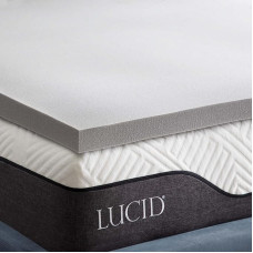 LUCID Memory Foam Mattress Topper 160 x 200 cm with Bamboo Charcoal, 5 cm Thick Mattress Topper 160 x 200 cm