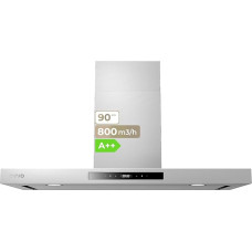 EVVO dekoratyvinis gartraukis 90 cm našumas 800 m3/h Valdymas lietimu ir gestais Aliuminio ir aktyvuotos anglies filtras A++ energinė klasė