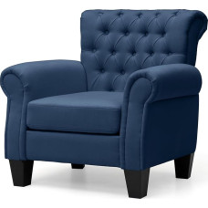 Pellebant akcentas kėdė Gyvenamasis kambarys kėdė audinys Tufted fotelis miegamojo namų biuro Navy Blue