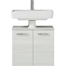Pelipal Quickset 936 Vanity Unit in Oak White Landscape Replica, 60 cm Wide, Sink Cabinet without Sink with 2 Doors