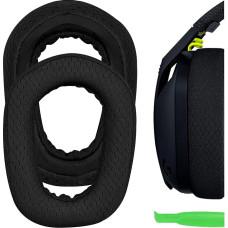 Geekria Comfort Mesh Fabric Replacement Ear Pads for Logitech G435 Headphones Ear Pads, Headset Ear Pads, Ear Cups Repair Parts (Black)