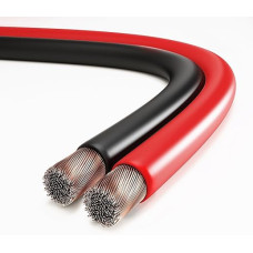 conecto Speaker Cable CCA 2 x 2.50 mm², 50.0 m, Audio Cable with Polarity Marking for HiFi Speaker Boxes Subwoofer, Red/Black