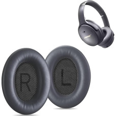 AHG Premium QC45 Replacement Ear Pads Cushion Compatible with Bose QuietComfort 45 / Bose QC45 Noise Cancelling Headphones (Eclipse Grey) Premium Protein Leather, Thick High Density Foam & Durable