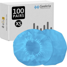 Geekria 100 pairs of stretchy headphone covers, disposable ear cups for telephone headset, office headset, computer headset, call centre headset, ear pads (1.2 - 2.4 inches)