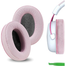 Geekria PRO Replacement Ear Pads for HyperX Cloud II, 2, Cloud III, 3, Mix, Alpha, Cloud Flight, Stinger, 2, 2 Core, Revolver S Headphones, Ear Pads, Ear Pads, Ear Pads, Extra Thick Mesh, Pink