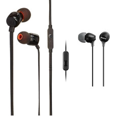 JBL In-Ear Headphones & Sony MDR-EX15AP In-Ear Headphones with Headset Function, Built-in Microphone, Black