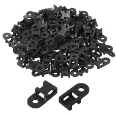 sourcing map Kabelbinder-Basis, Sattelbefestigung, Drahthalter, 20 x 9,7 x 5 mm, Drahtklammern, Organizer-Halter für elektronische Drähte, organisiert, Schwarz, 0,4 cm Durchmesser, 250 Stück