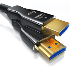 CSL - HDMI Cable 2.0 b Fibre Optic 10 m - 4k 60Hz with HDR - 3D - ARC - CEC - HDCP 2.2 - YUV 4 x 4 x 4 - HDMI Cable High Speed - Fibre Optic Cable - Aluminium Connector - Kink Protection