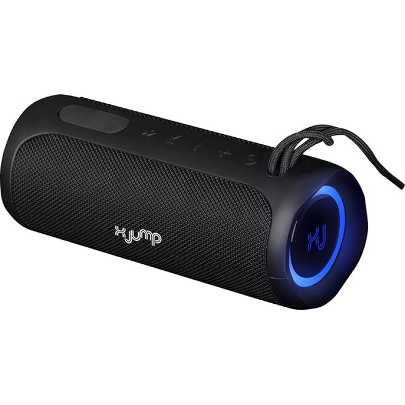 X JUMP XJ 100 Portable Wireless Speaker, Amplified 40W High Power with TWS Function, AUX-IN, Built-in Microphone, Wireless Speaker, Waterproof IP67, Black