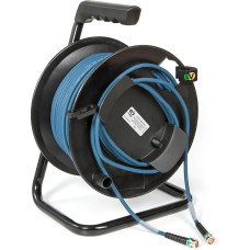 Emelec VíasCom R-SDI-3006A/030 – 30 m Video Cable 4K-UHD 12G-SDI (0.8/3.75/6.0) Mounted on Cable Holder with BNC 4K-UHD - Single Conductor - Colour Blue - Flexible PVC