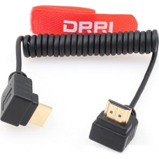 DRRI 8K High Speed HDMI-A 2.1 HDMI Coiled Cable with Up and Down Bend for Z-Cam E2 S6 Sony FX3 Camera/Atomos Ninja V Monitor/Small HD Monitor