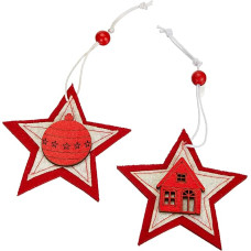 HGD CW00-7418-1 Large Coloured Wooden Christmas Decoration