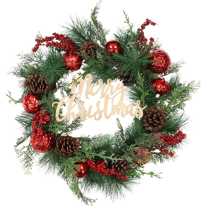 Hoff Interieur DECOWREATH Merry Christmas Wreaths and Garlands, Multi-Colour, Único