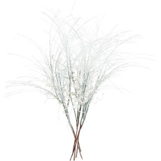 Pack of 6 Glitter Curly Christmas Spray, Christmas Tree Decorations Ting Branch Sparkle Curly Twigs Branch Xmas Long Glitter Stem Branch for Home Living Room Xmas Decorations (White)