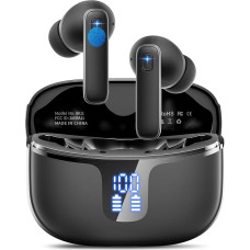 Bluetooth Headphones, In-Ear Headphones, Wireless Bluetooth 5.3 Wireless Headphones with 4 Microphones, ENC Noise Reduction Wireless Earbuds, 40 Hours HiFi Stereo, LED Display, USB-C, IP7 Waterproof